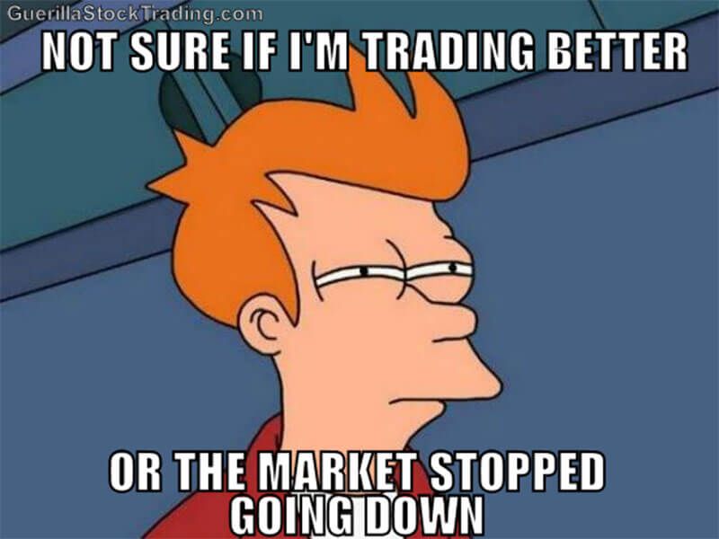 Not sure if I'm trading better or the market stopped going down