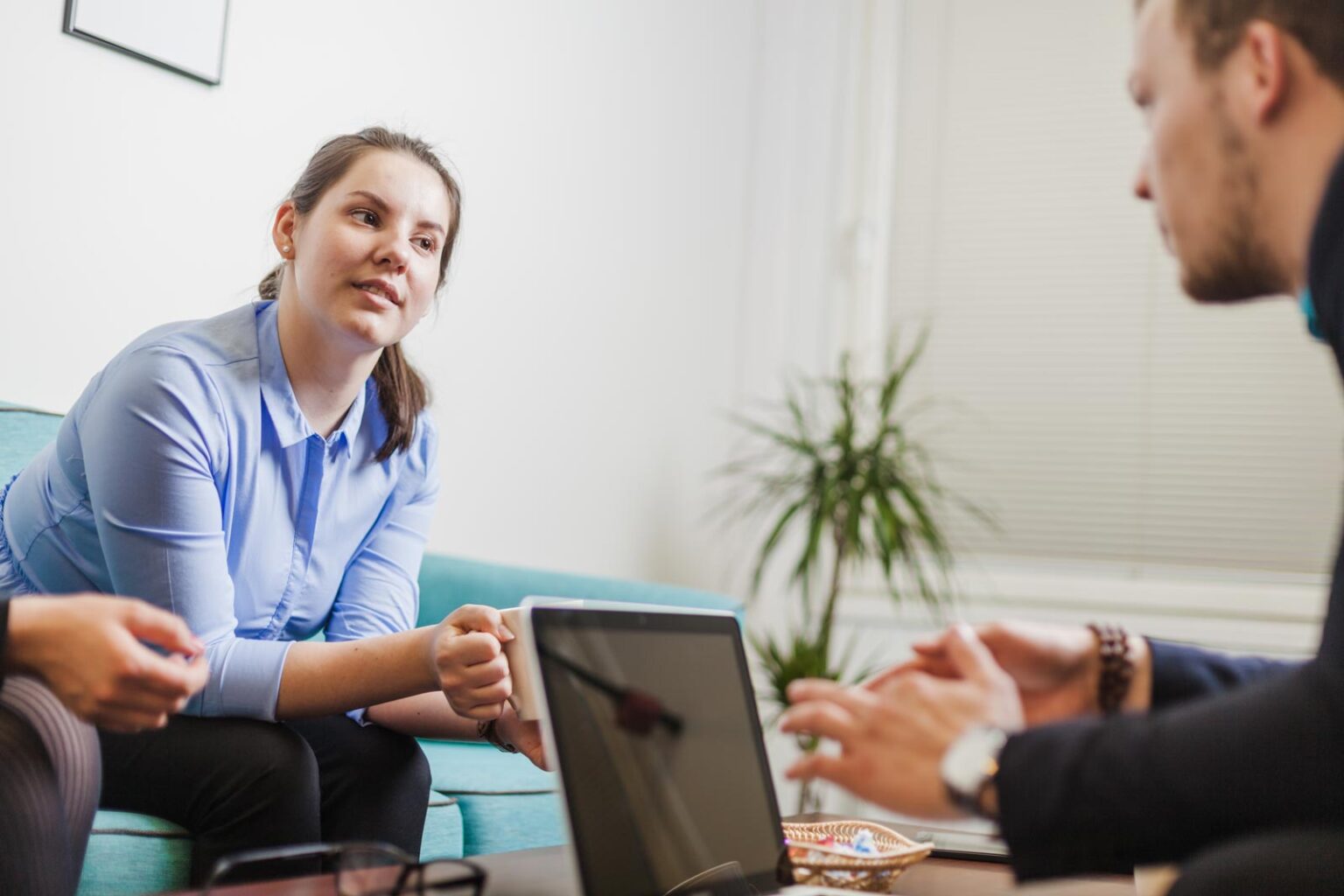 People talking in team building meeting