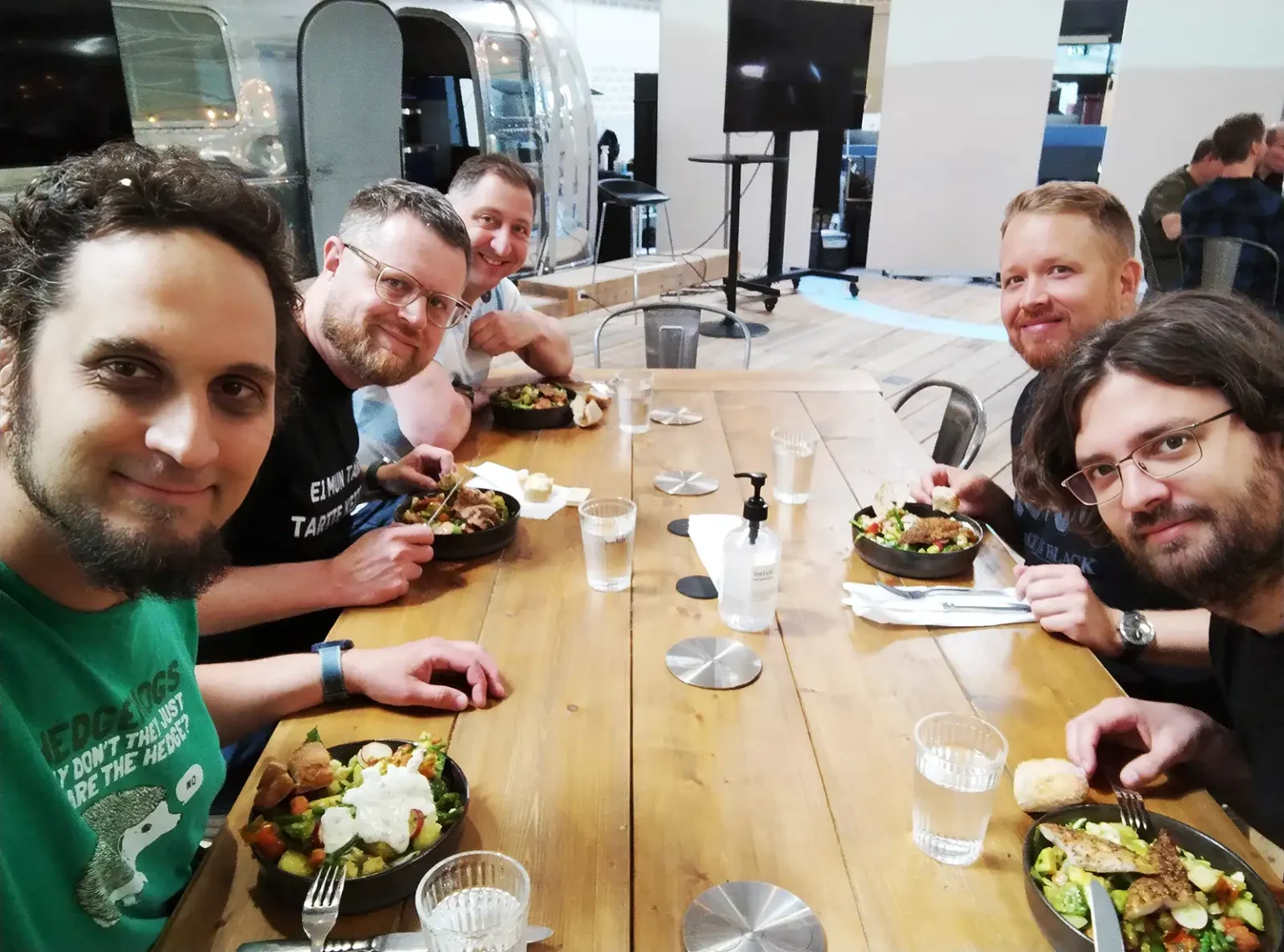 Software Sauna, RemoTest, and Cortrium teams having a dinner